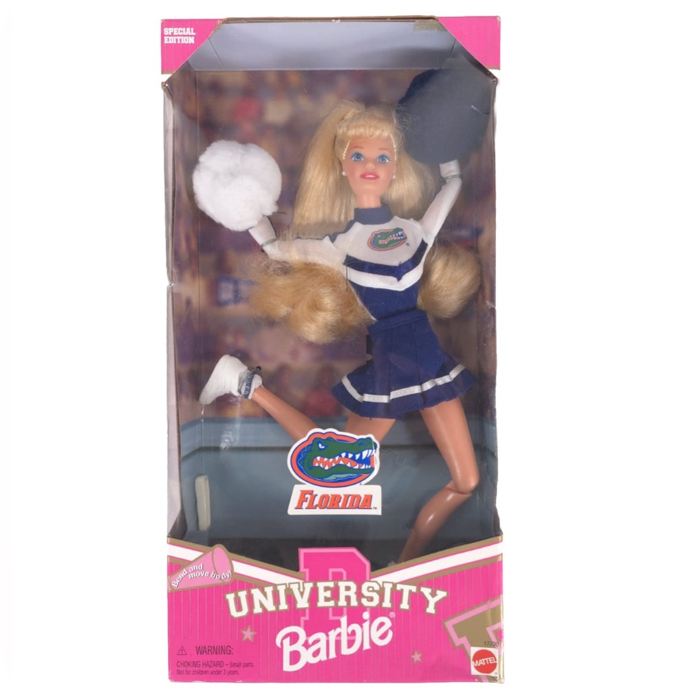 1996 VINTAGE BARBIE UNIVERSITY OF FLORIDA GATORS CHEERLEADER DOLL 17700 NIB - Picture 2 of 14